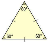Equilateral Triangle (all 3 angles and sides are the exact same).