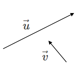 Vectors u and v.