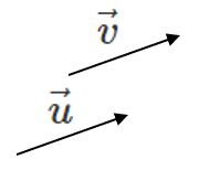 Equivalent vectors u and v.