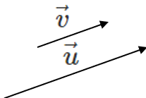 Parallel vectors u and v. Vector u has twice the magnitude of vector v.